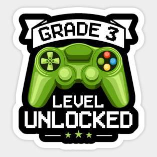 Grade 3 Level Unlocked Video gamer 3rd Grade Pupil Sticker